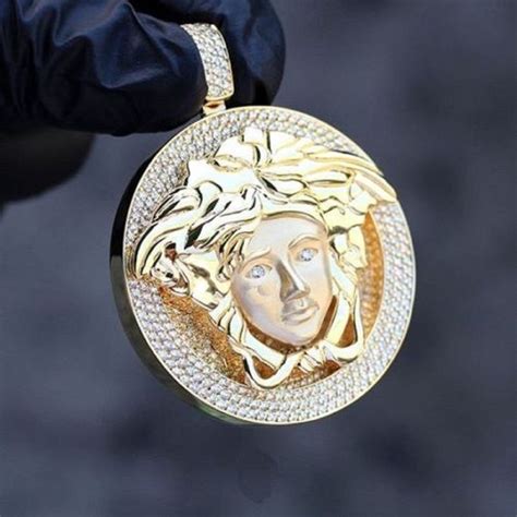 versace silver chain|14k gold versace pendant.